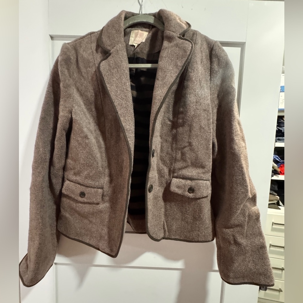 Quiksilver Brown Blazer Classic Notched Lapels